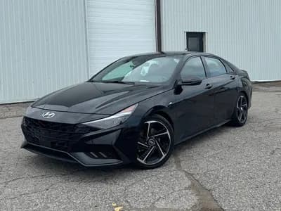 2023 Hyundai Elantra N Line 4D Sedan at in Black with Black interior